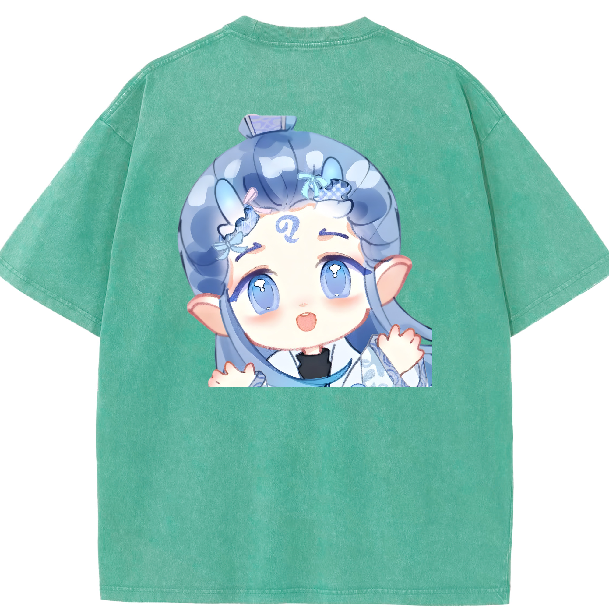 （画像用） Ne Zha 2 ナタ 魔童の大暴れ 綿100% ヴィンテージ風 半袖Tシャツ（背面プリント）